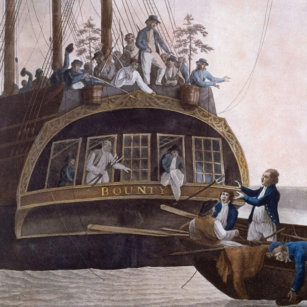 Aquatint of the mutiny on the Bounty by Robert Dodd